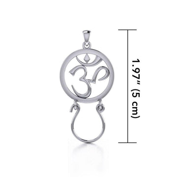 Om Sterling Silver Charm Holder Pendant TPD5095 - Jewelry
